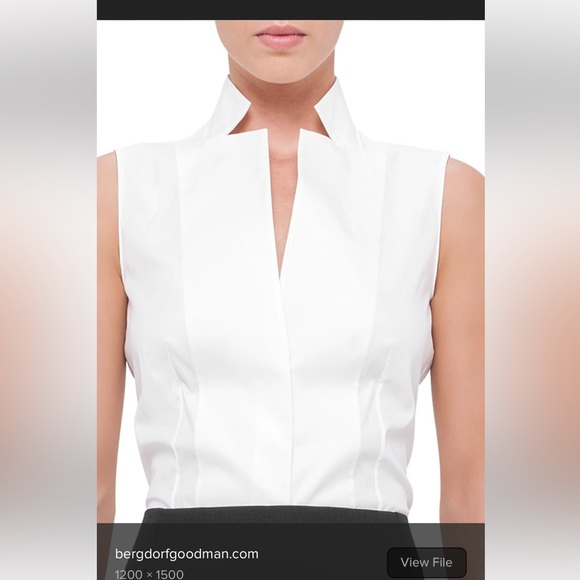 Akris Architecture Collection Stand-collar Blouse in White- Size 2 - NWT - Picture 5 of 16